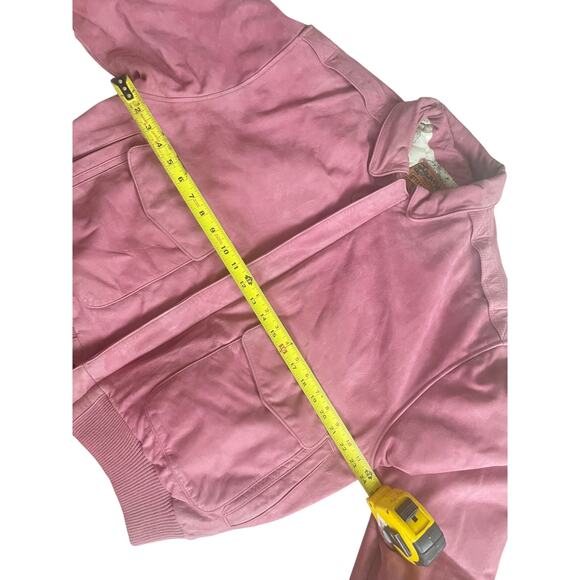 Y2K 90’s OTELLO PELLE BOMBER JACKET ROSE PINK SUEDE LEATHER AVIATOR STYLE ICONIC - Picture 8 of 16